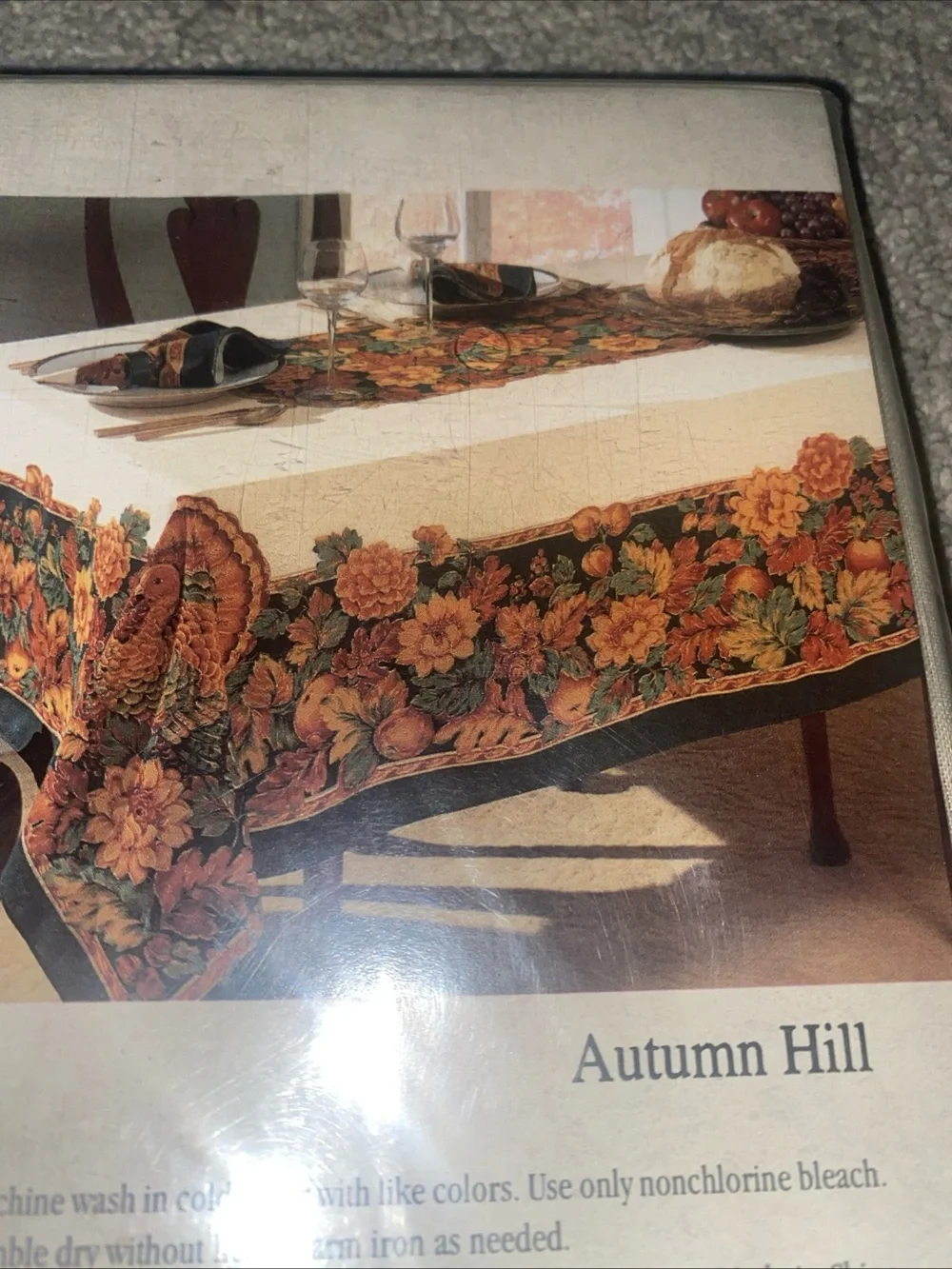 Bardwil‎ Seasons Turkey Thanksgiving VTG Tablecloth 52”x70” Oblong Autumn Hill